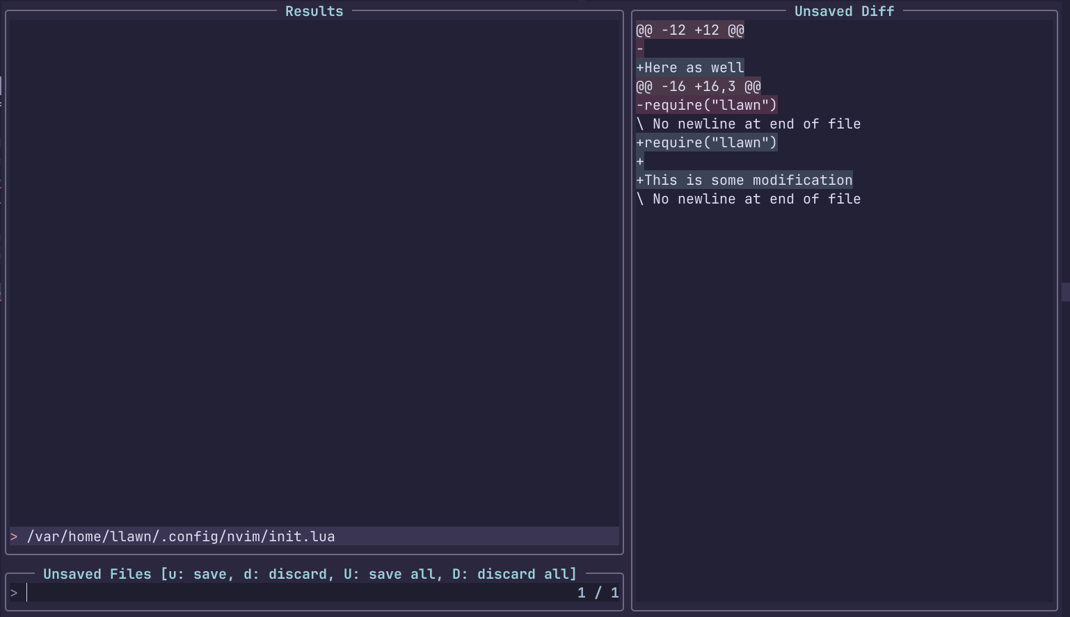 Unsaved Buffers Menu